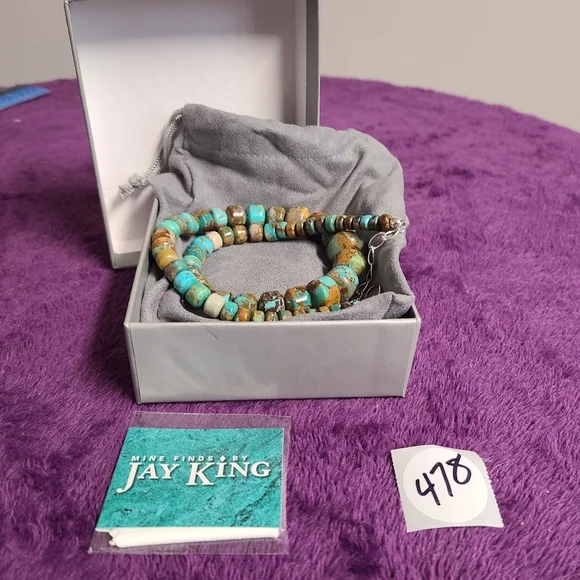 RARE Jay King Multicolored Turquoise Graduated Bead Sterling Necklace 18 inch